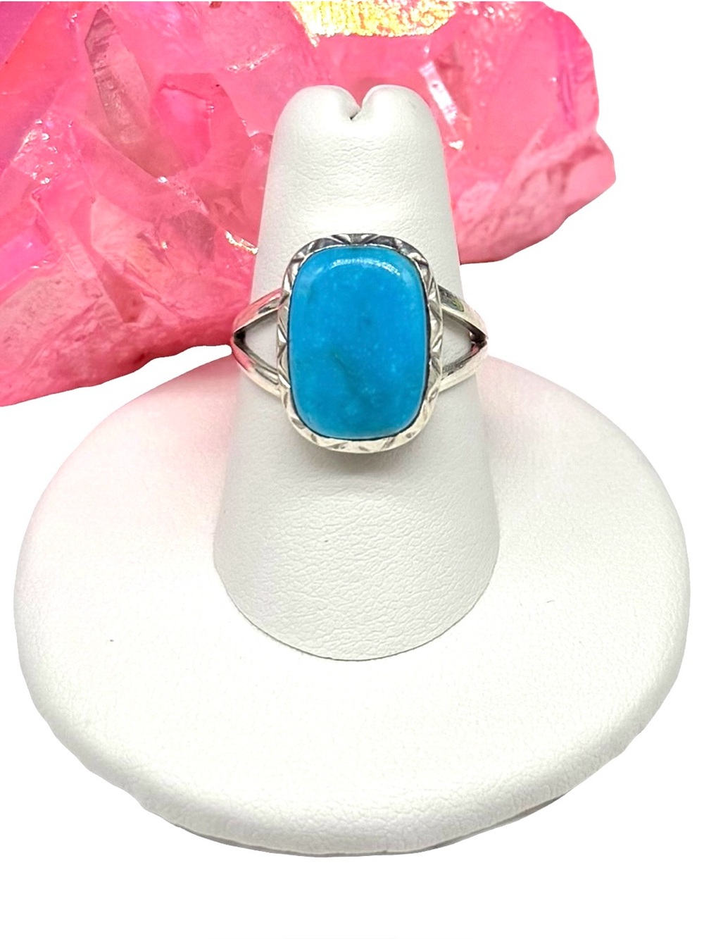Sleeping Beauty Turquoise Ring Size 7 Solid 925 Sterling Silver